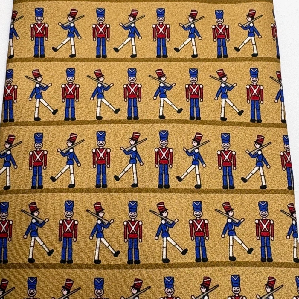 Tango Men's Silk Tie Gold Nutcracker‎ Soldier Pattern